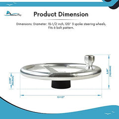 Marine City 13.5” Black Anodized Aluminum Sports Steering Wheel with Knob