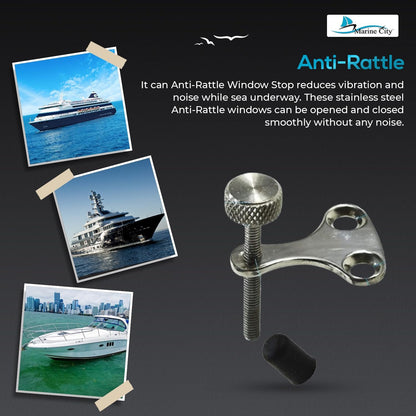 Marine City Anti-Rattle Window Stop 304 Stainless Steel Marine Boat Lock (2 Pcs)
