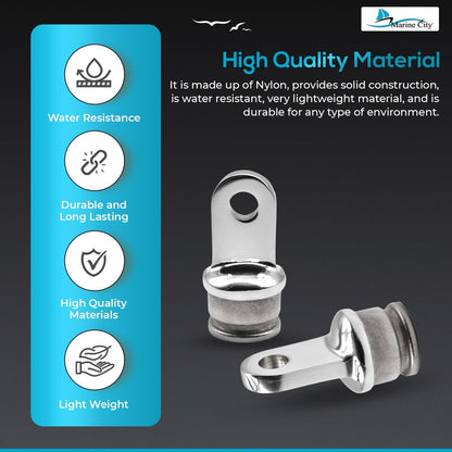 Marine City 316 Stainless Steel Bimini Top Round Inside Eye End Fits 1” Tubes Marine City Hardware