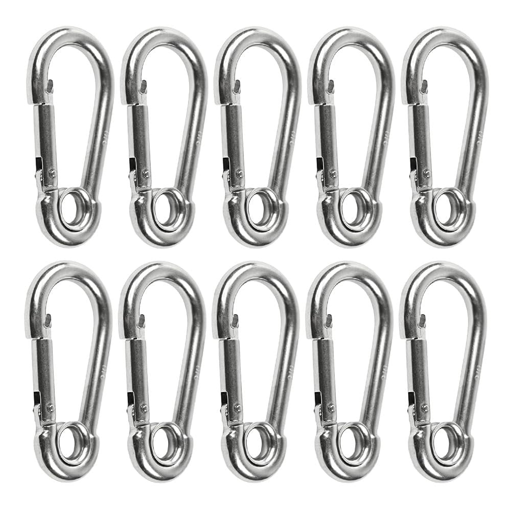 Marine City Carabiner Clip Snap Hook with Ring 2-3/4” Stainless Steel, Rustproof Marine City Hardware