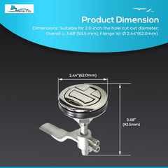 Marine City Flush Cam Latch T-Handle – 316 Stainless Steel, Water-Tight Seal