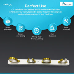 Marine City 4-Rod Reel Fishing Rod Storage Hanger Rack – Aluminum Bright Gold