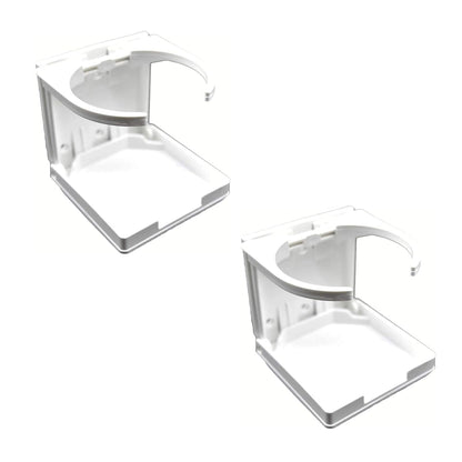 Marine City White Adjustable Folding Cup Holder – ABS Plastic, 2-5/8” to 3-1/2”