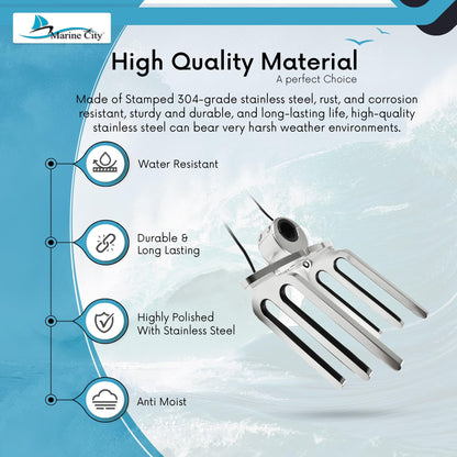 MARINE CITY Thru Vent – 304 Stainless Steel, 5 Inch, Durable & Rust-Resistant