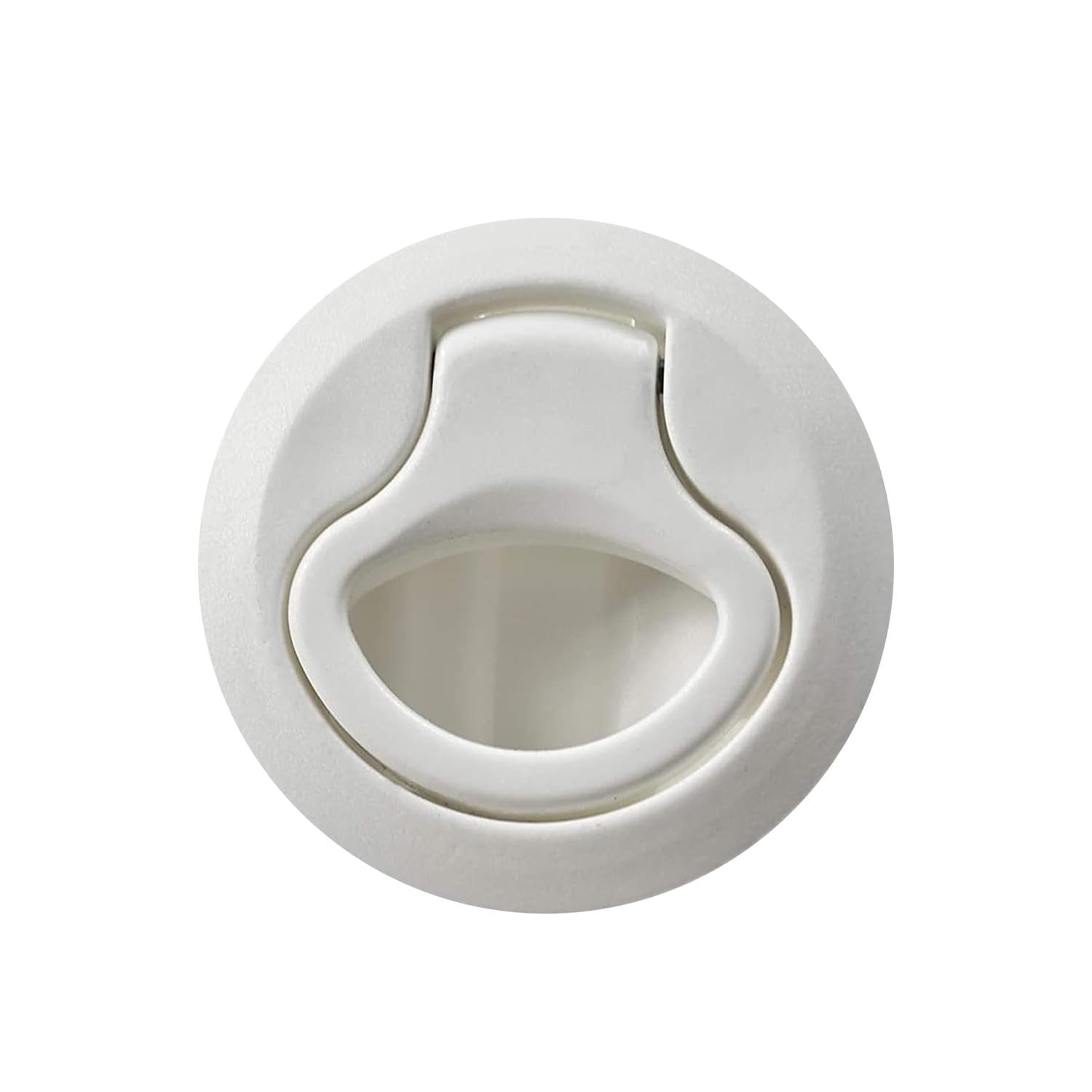 Marine City 2-2/5" Nylon White Round Hatch Flush Pull Stem Latch