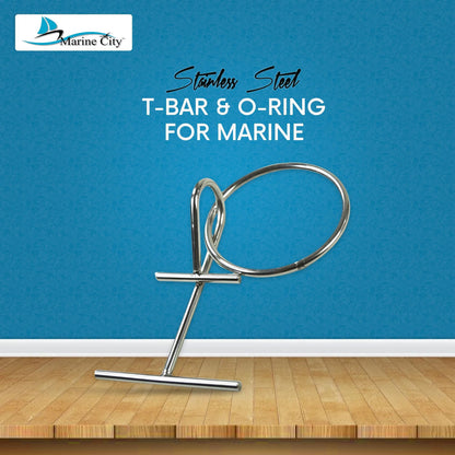 Marine City Stainless Steel Portable Dock Cleat – Heavy-Duty T-Bar O-Ring