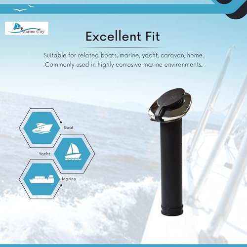 MARINE CITY Black Nylon Flush Mount Rod Holder – UV Stabilized 30° (Pack of 2)