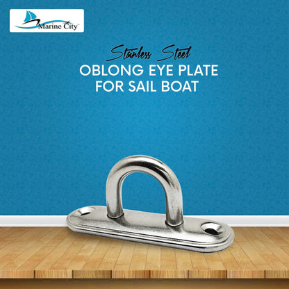 Marine City Oblong Pad Eye Plate – Heavy-Duty Stainless Steel, 3500 lbs Capacity