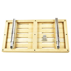 Marine City Teak Wall Mount Fold-Down Bench 24” × 13”, Stainless Steel Brackets