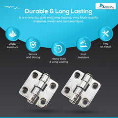 Marine City 304 Stainless Steel Heavy Duty Door Hinges (1-2/5” x 1-1/2”)