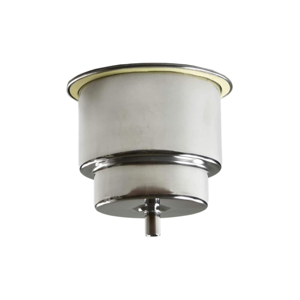 Marine City Stainless Steel Drink Cup Holder with Drain, 3/8” Barb, 4-1/4”Flange