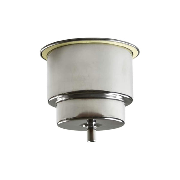 Marine City Stainless Steel Drink Cup Holder with Drain, 3/8” Barb, 4-1/4”Flange