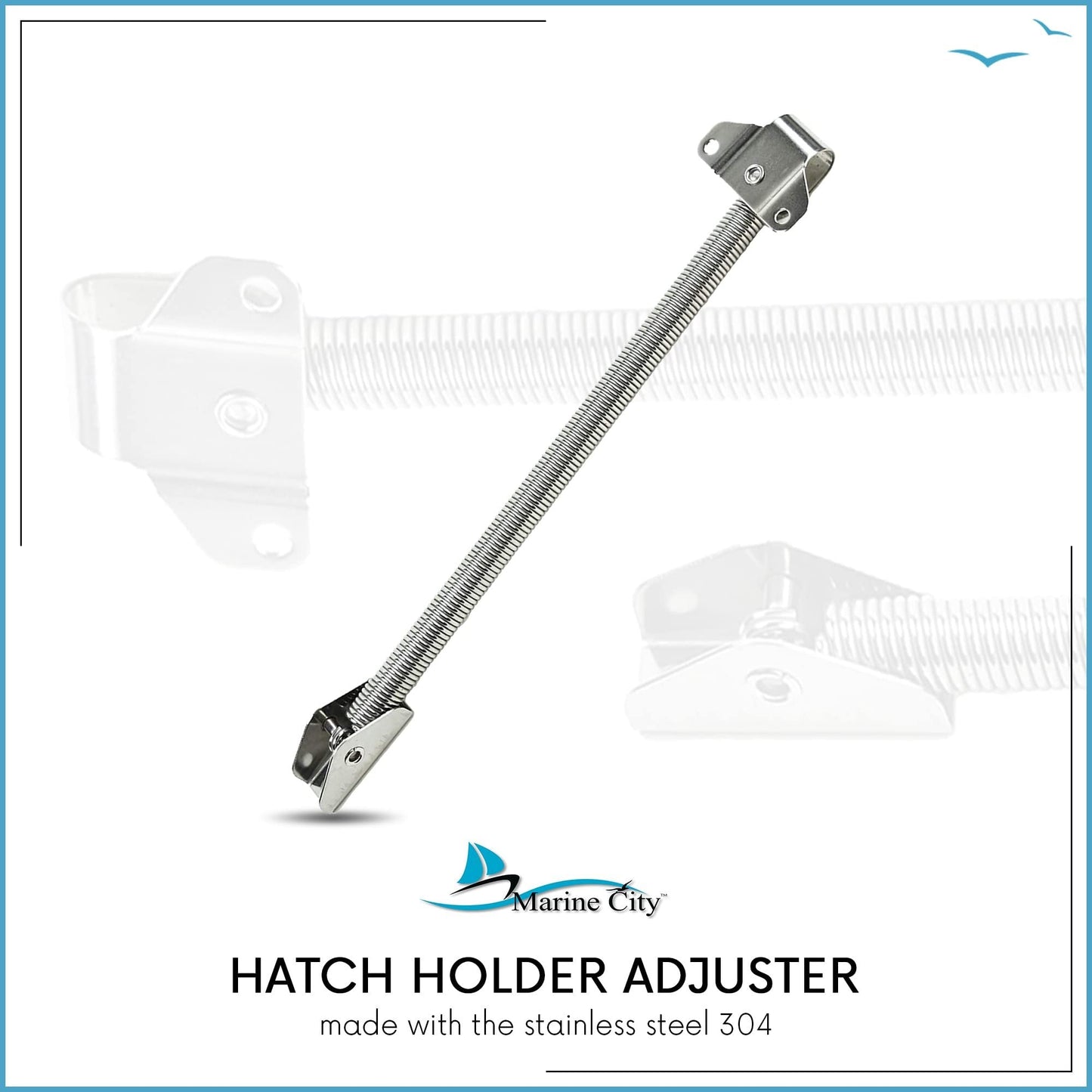 MARINE CITY Hatch Spring Adjuster with U-Bolt & L-Shape Plate – Stainless Steel Marine City