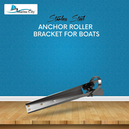 Marine City Stainless Steel Anchor Roller Bracket 19.5” Bow Mount w/ Rubber Roller