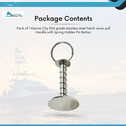 Marine City Hatch Cover Pull Handle with Spring Pin – 304 Stainless Steel