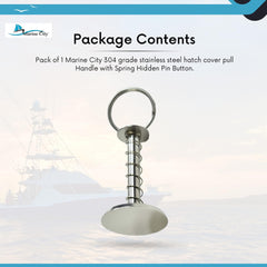 Marine City Hatch Cover Pull Handle with Spring Pin – 304 Stainless Steel