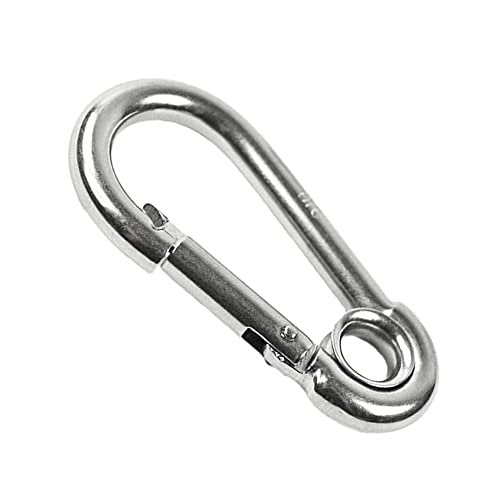 Marine City 316 Stainless-Steel 3-1/2” Carabiners/Clip Snap Hook with Ring for Sailing, Fishing, Hiking