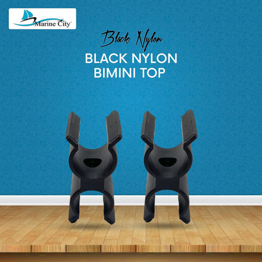 Marine City Black Nylon Bimini Pole & Ladder Clips – 7/8"-1" Tubing (Pack of 2)