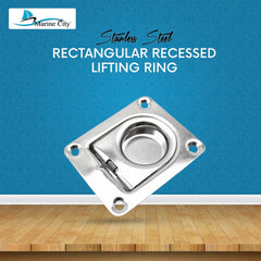 Marine City Anillo de elevación empotrado rectangular de acero inoxidable de 2-9/16