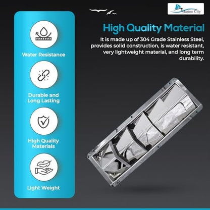 Marine City 5-Slot Louvered Vent – Stainless Steel, Corrosion-Resistant