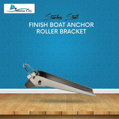 Marine City Stainless Steel Anchor Roller Bracket 19” Bow Mount with Rubber Roller