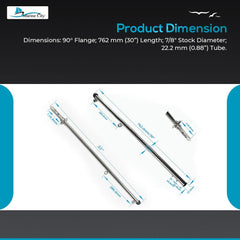 Marine City Enchufe de montaje con resorte de acero inoxidable y mástil de bandera de 30 pulgadas para bandera de 12 pulgadas x 18 pulgadas