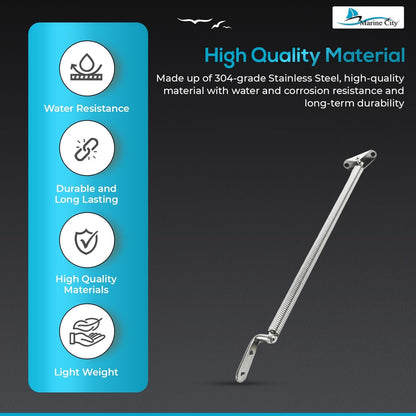 Marine City 10-1/4" Hatch Holder Adjuster–Stainless Steel, with U-Bolt & L-Plate Marine City