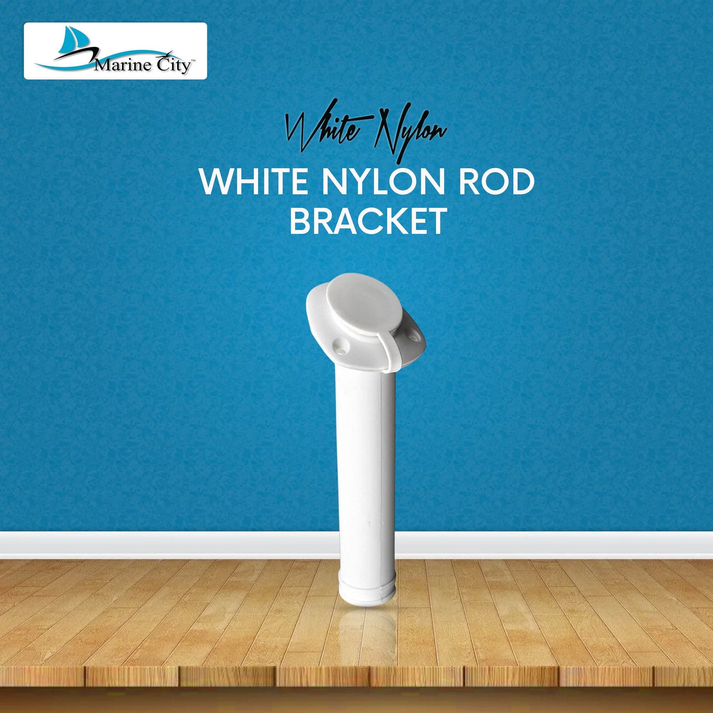 MARINE CITY White Nylon Flush Mount Rod Holder – UV Stabilized 30° with Cap