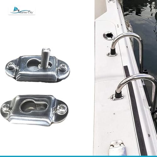 Marine City Escalera plegable de acero inoxidable de 2 peldaños + 3 peldaños