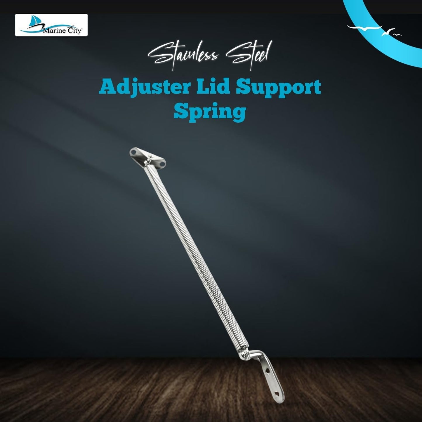Marine City 10-1/4" Hatch Holder Adjuster–Stainless Steel, with U-Bolt & L-Plate Marine City