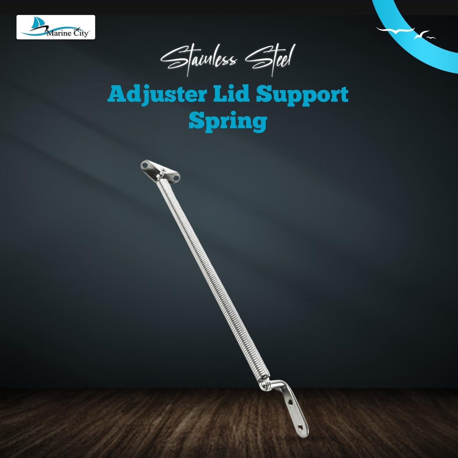 Marine City 10-1/4" Hatch Holder Adjuster–Stainless Steel, with U-Bolt & L-Plate Marine City