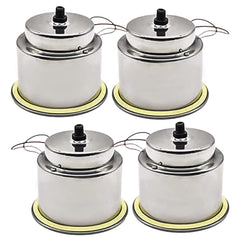 Marine City Stainless Steel Red LED Illuminated Drink Holder with Drain (4 Pcs)