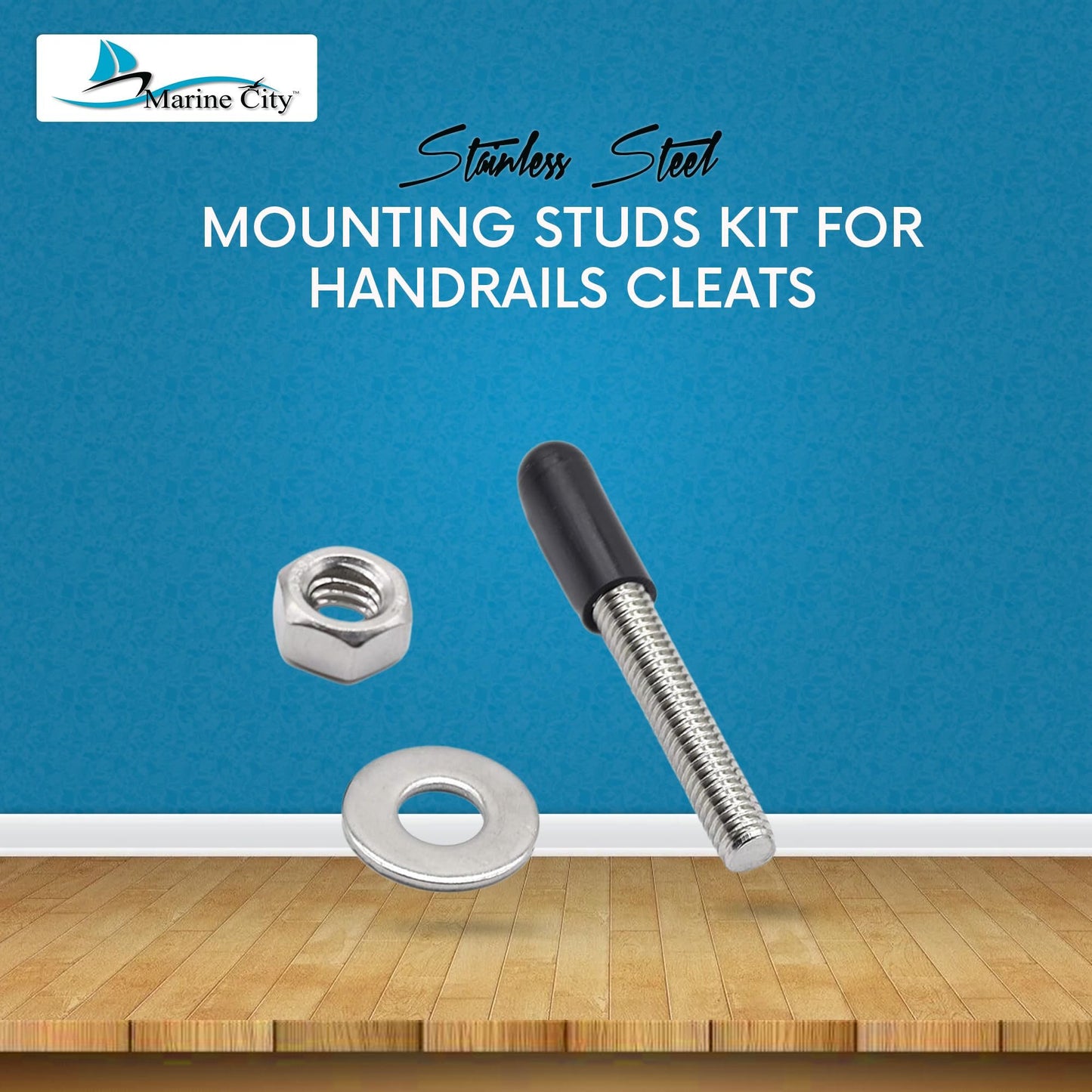 Marine City Mounting Studs Kit for Handrails & Cleats – 304 Stainless Steel