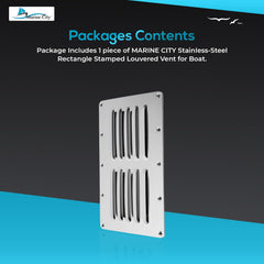 Marine City Ventilación con rejilla estampada rectangular de acero inoxidable de 9-1/8