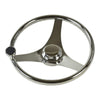 MARINE CITY 3-Spoke Steering Wheel with Knob – 13-1/2” 304 Stainless Steel