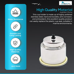 Marine City Stainless Steel Blue LED Illuminated Drink Holder with Drain(10 Pcs)