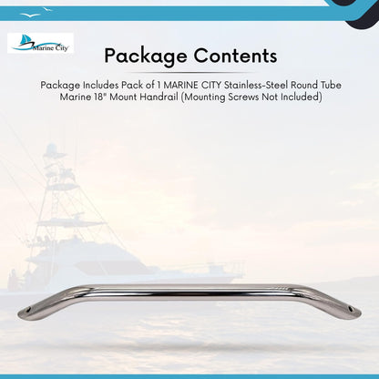 MARINE CITY Stainless-Steel Round Tube Marine 18" Mount Handrail for Boat MARINE CITY