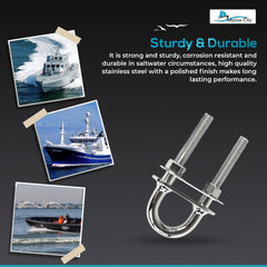 Marine City Fixed Welding Plate Bow Eye Tie Down U-Bolt – 304 Stainless Steel