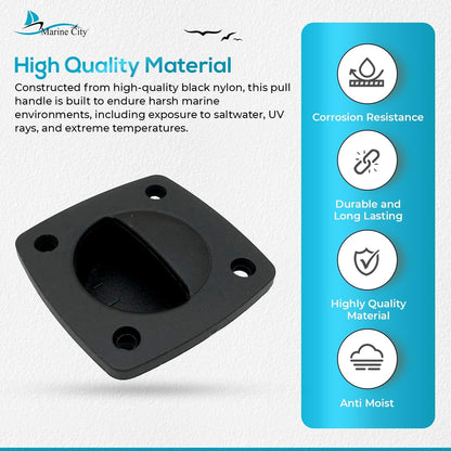 Marine City Black Nylon Pull Handle Durable, Corrosion-Resistant, Ergonomic Grip MARINE CITY