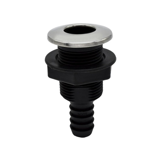 Marine City Nylon Thru-Hull Fitting with 316 Stainless Steel Trim & Flapper MARINE CITY