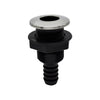 MARINE CITY 1.89" Head Diameter Nylon Thru-Hull/Through Hull with 316 Grade Stainless Steel Trim Cover for 3/4" Hose on Boats, Yachts, Marine Vehicles (Pack of 1)