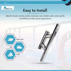 Marine City 316 Stainless Steel Mooring Bollard Cleat – Heavy Duty 12-Inch