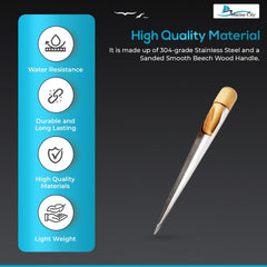 MARINE CITY Wooden Handle 304 Stainless Steel Splicing FID Spike – Small