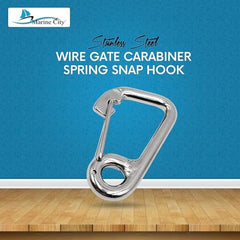 Marine City 316 Stainless Steel Carabiner Spring Snap Hook Boat (4 inches)