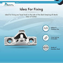 Marine City Stainless Steel Bimini Top Deck Hinge Swivel Side Mount Removable Pin