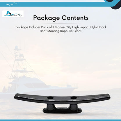Marine City High Impact Nylon Dock Cleat – 6'' Rust-Proof, Boat Mooring Cleat