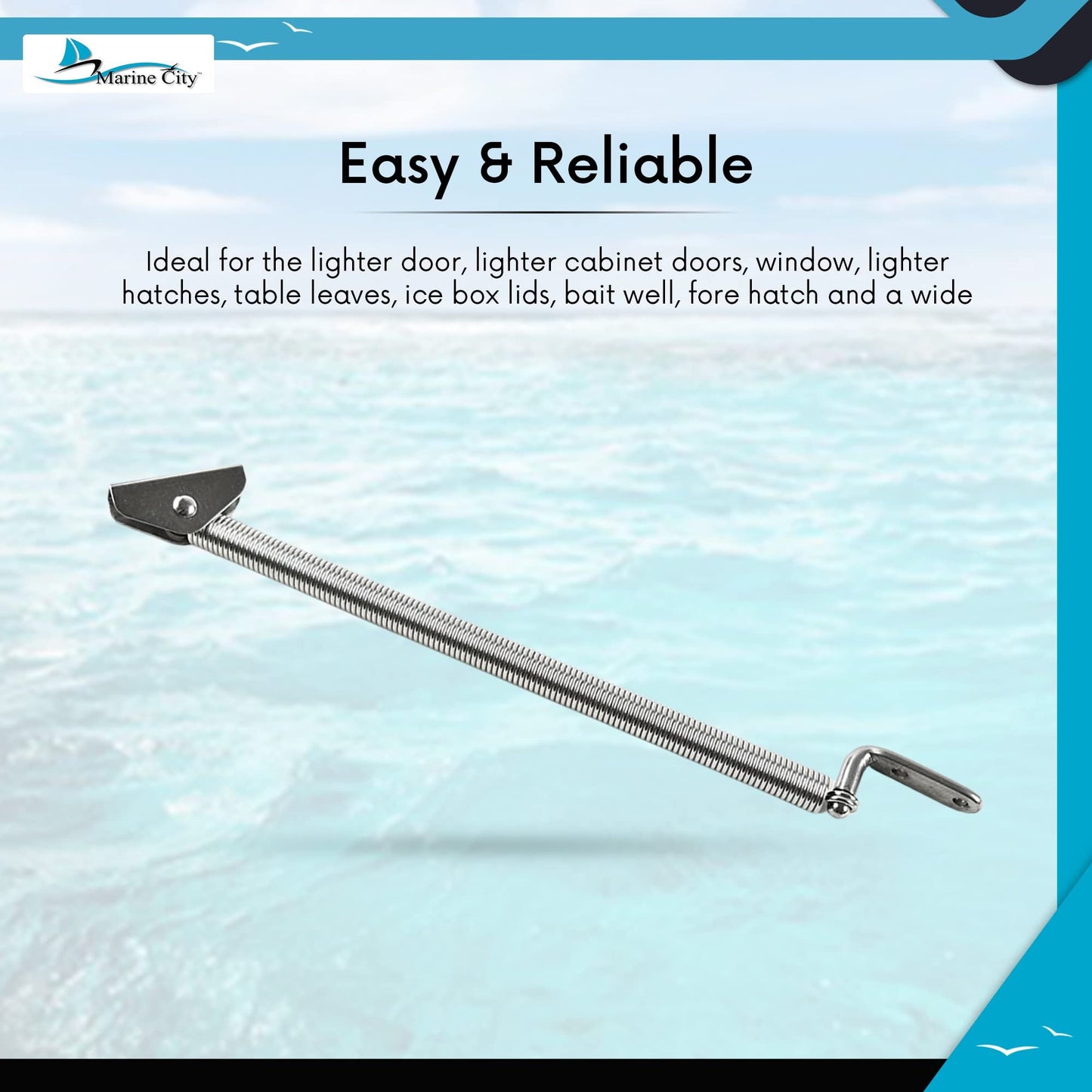 MARINE CITY Hatch Spring Adjuster with U-Bolt & L-Shape Plate – Stainless Steel