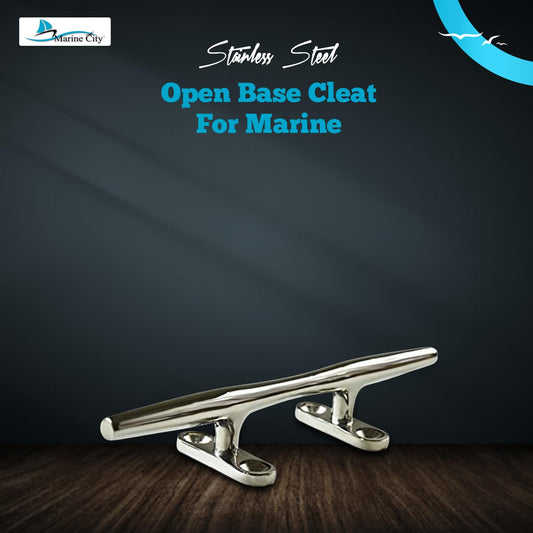 Marine City 316 Stainless Steel Deck Mooring Open Base Cleat 8 Inches (4 Pcs)