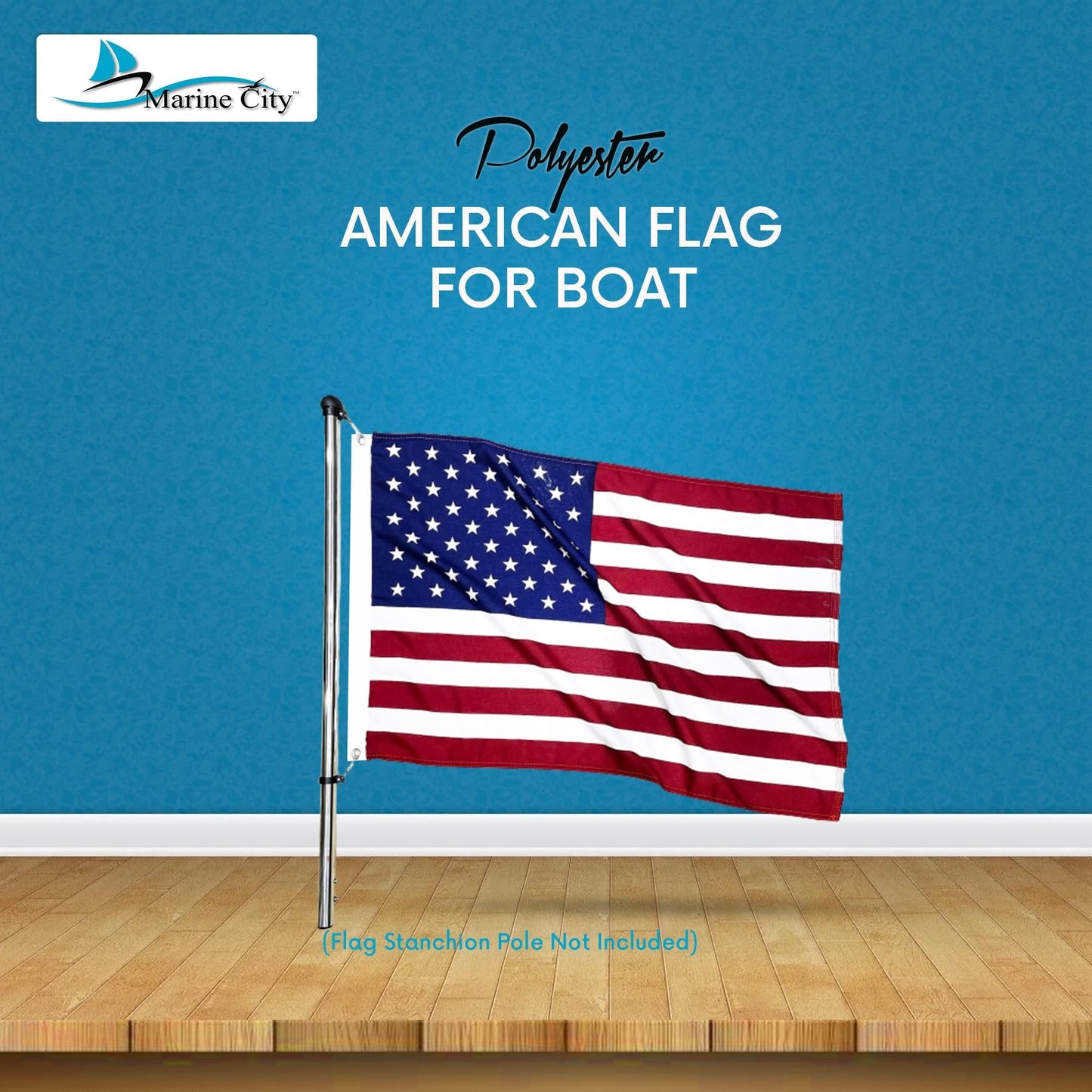 Marine City American Flag for Boats – 20" x 30" Polyester, Wind-Resistant MARINE CITY