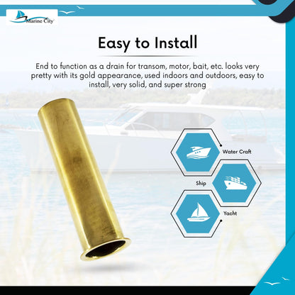 Marine City Brass Drain Tube – Corrosion-Resistant, Functional, 1” x 3-1/2” MARINE CITY